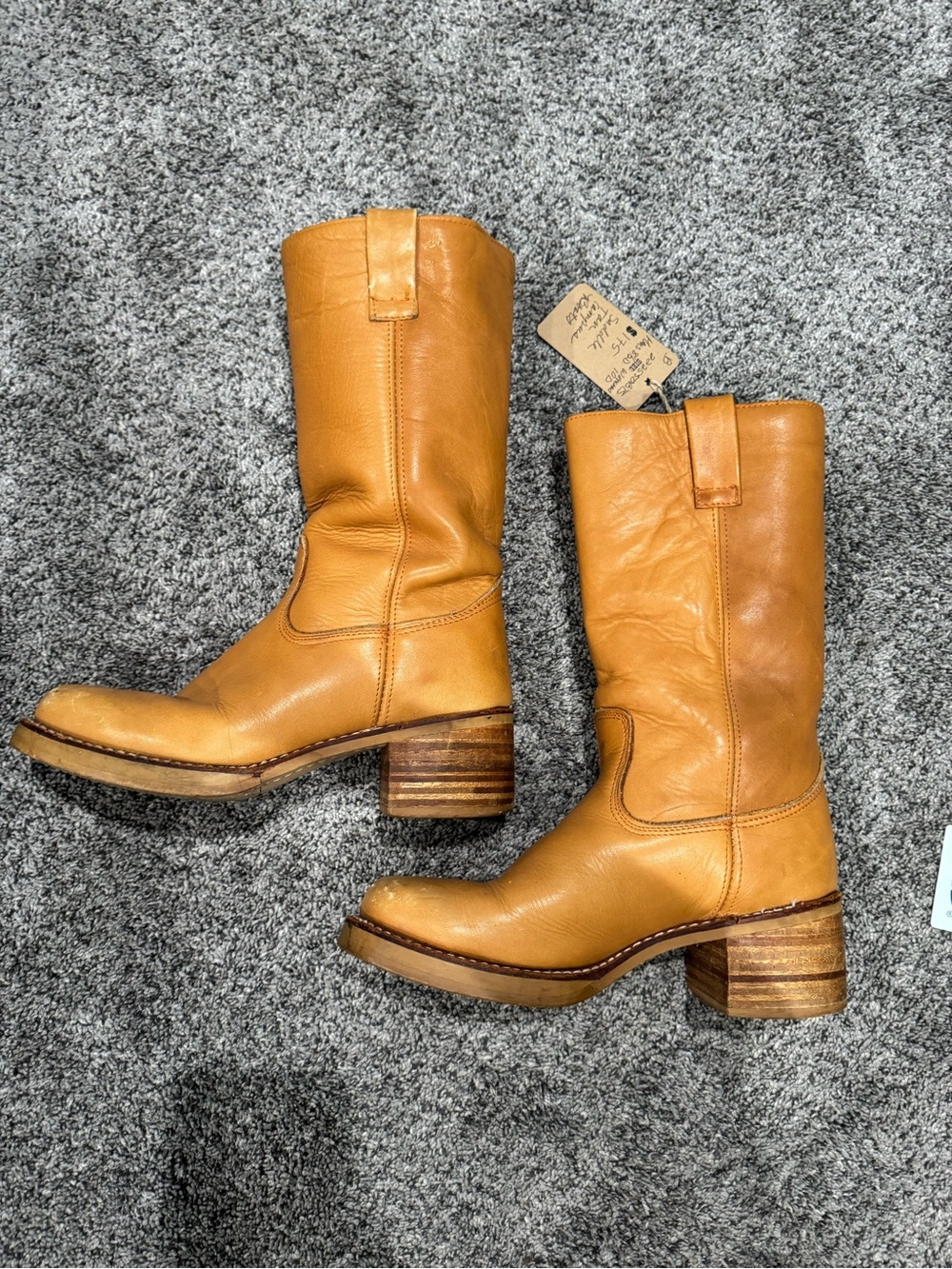 Women’s Saddle Tan Leather Mid-Calf Boots - Picture 3 of 5